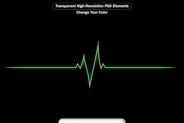 Glowing neon green heart cardiogram line