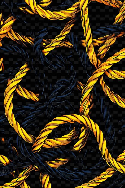 Glowing Neon Ropes Intertwined Rope Texture Collage Effect W Y2K Texture Shape Background Decor Art