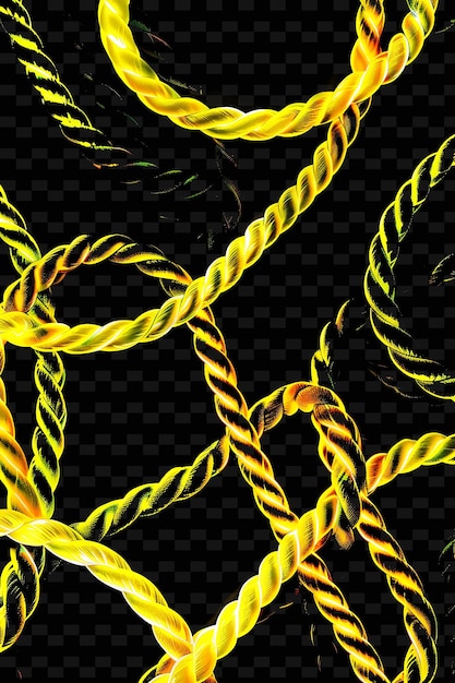 Glowing Neon Ropes Intertwined Rope Texture Collage Effect W Y2K Texture Shape Background Decor Art