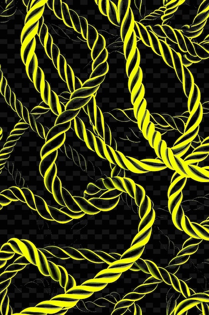 Glowing Neon Ropes Intertwined Rope Texture Collage Effect W Y2K Texture Shape Background Decor Art