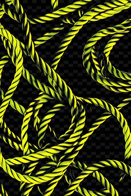 Glowing Neon Ropes Intertwined Rope Texture Collage Effect W Y2K Texture Shape Background Decor Art