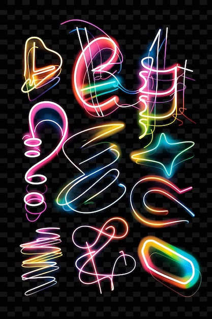 Glowing Neon Signs Interwoven Neon Sign Collage Texture Flic Y2K Texture Shape Background Decor Art