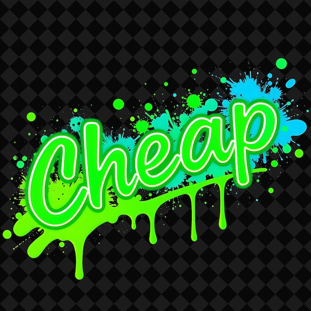 Glowing Paint Cheap Text Drips With Neon Vibrant Green and Blue Vibrant Splatter Paint Splatter Grap