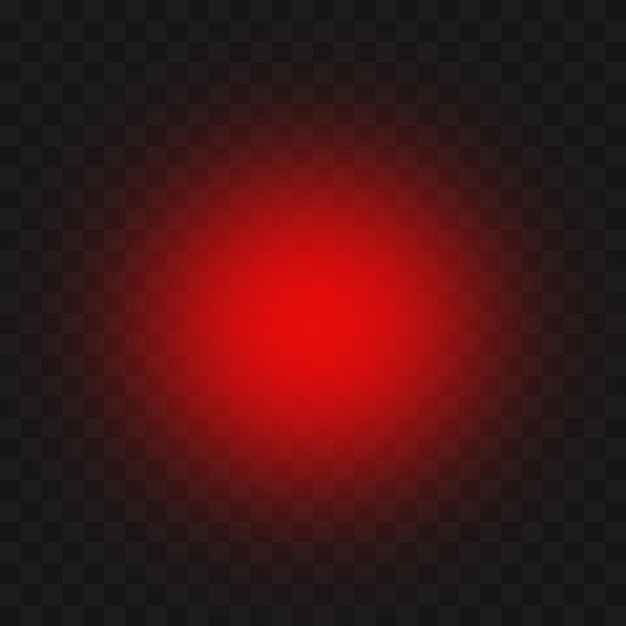 a glowing red light on a black background