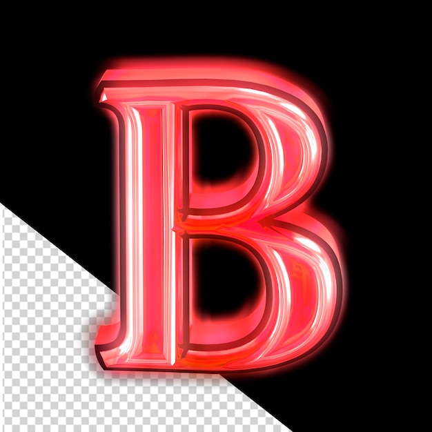 Glowing red symbol letter b