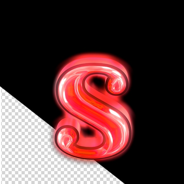 Glowing red symbol letter s