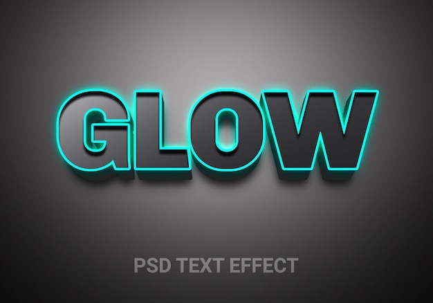 Glowing vibrant outline light editable text effects