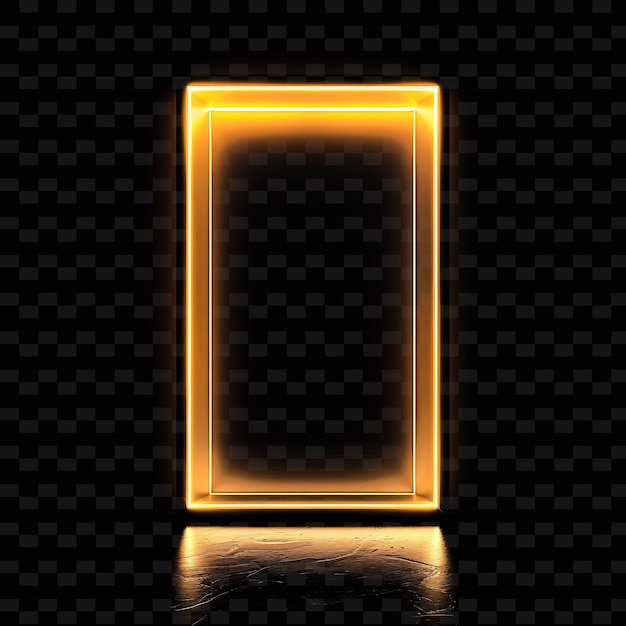 a glowing yellow box with a bright orange glow on a black background