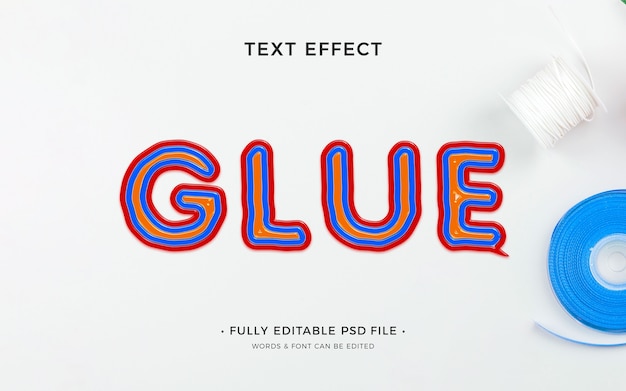 Glue text effect design