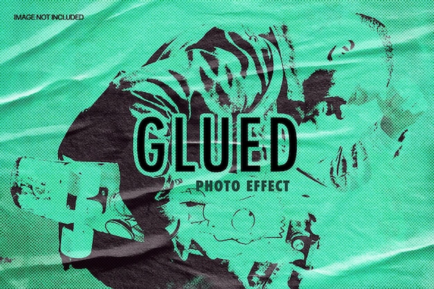 Glued poster photo effect