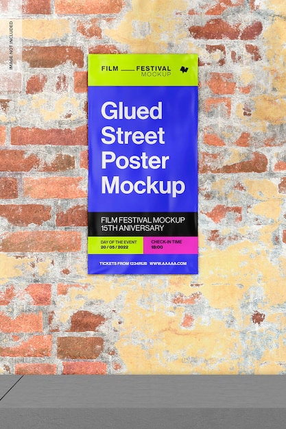 Glued Street Poster Mockup