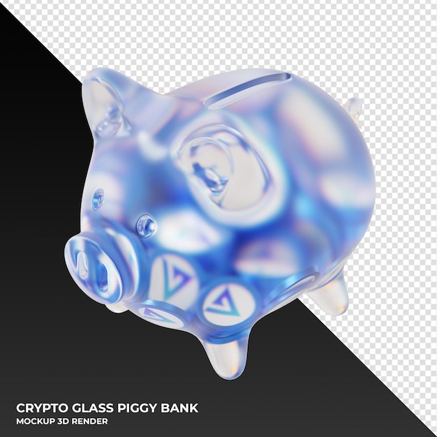 GMX GMX glass piggy bank with crypto coins 3d illustration