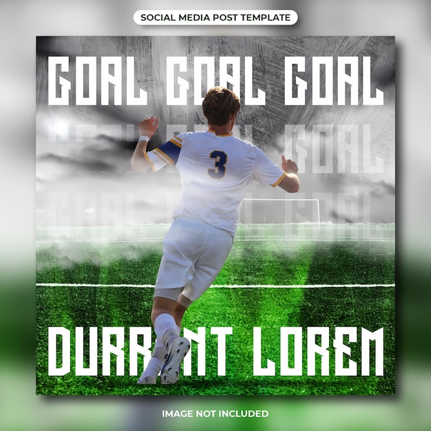 PSD goal scorer football social media post template