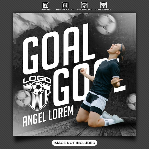 Goal scorer football social media poster template