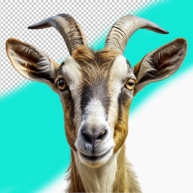 Goat face isolated on transparent background