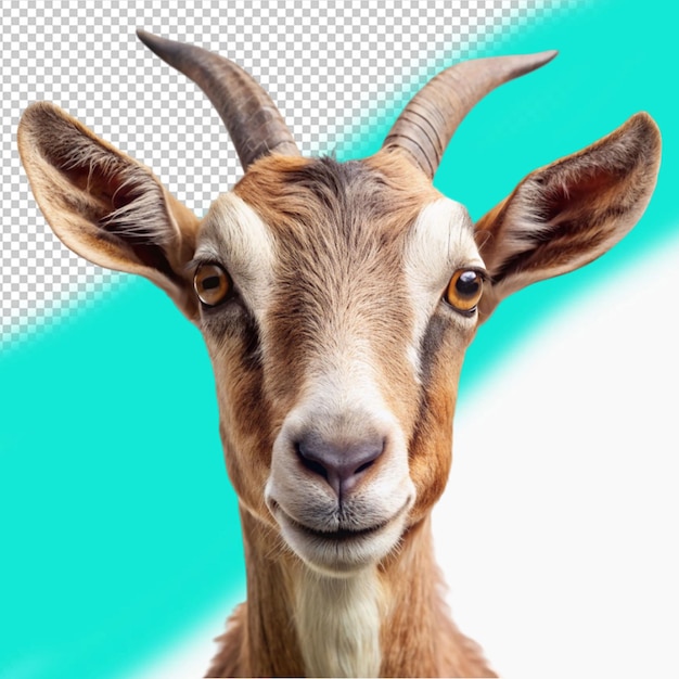 PSD goat face isolated on transparent background