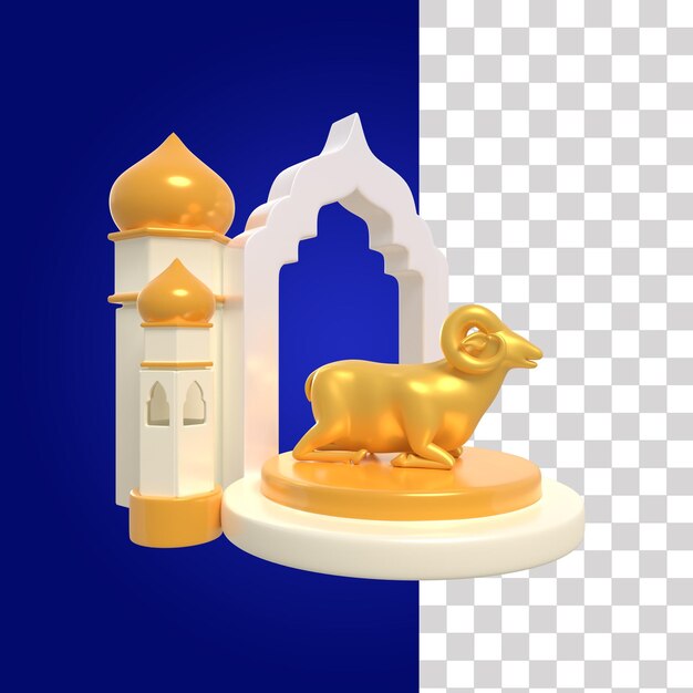 PSD goat podium 3d illustration 1