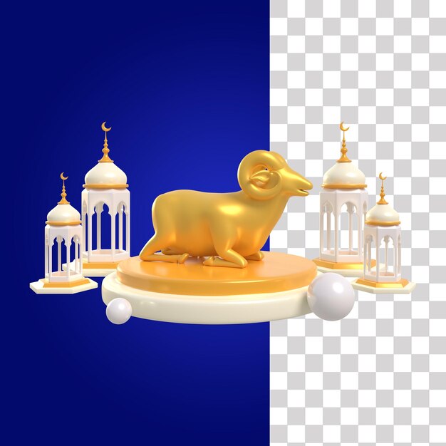 PSD goat podium 3d illustration