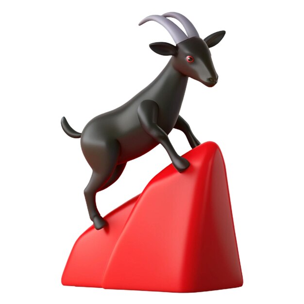 PSD a goat on a red object that is on a red object