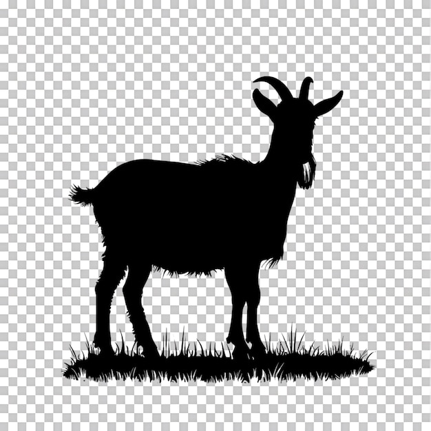 PSD goat silhouette arabian pattern set against transparent background