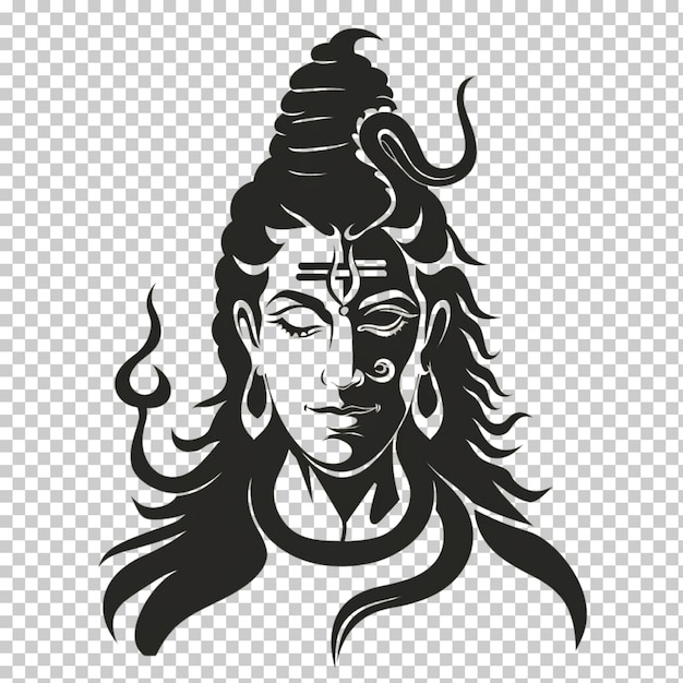 PSD god shiva isolated on transparent background