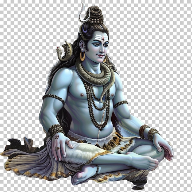 God shiva isolated on transparent background