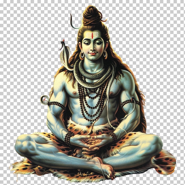 God shiva isolated on transparent background