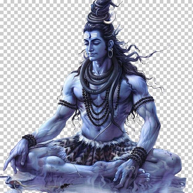 God shiva isolated on transparent background