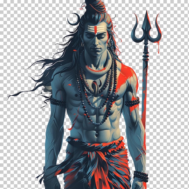 God shiva isolated on transparent background