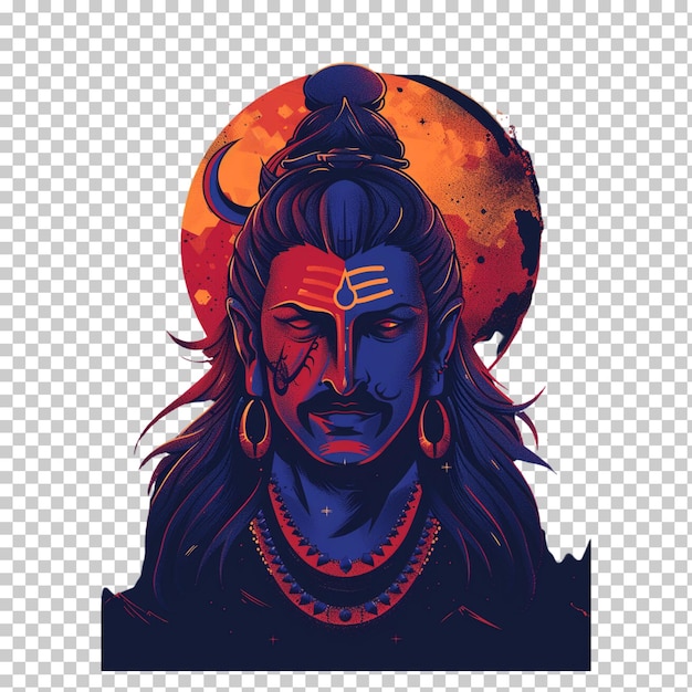 PSD god shiva isolated on transparent background