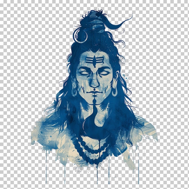 God shiva isolated on transparent background