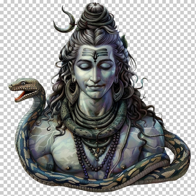 PSD god shiva isolated on transparent background