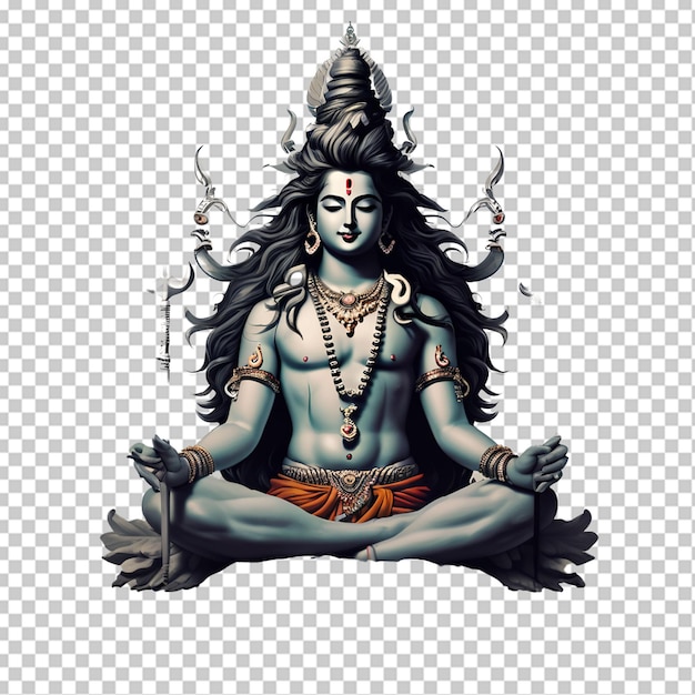 God Shiva without a background Shades of black and gray