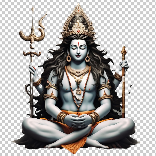 God Shiva without a background Shades of black and gray