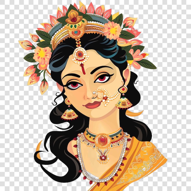 Goddess Radha indian illustration