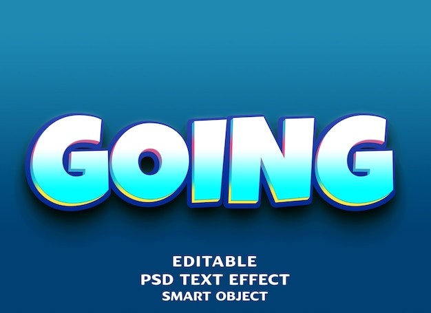 going 3d text effect design