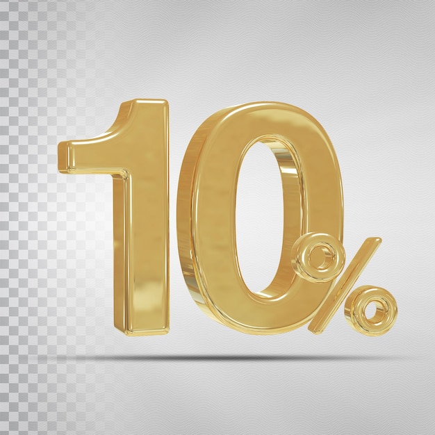 Gold 10 Percent luxury 3d render