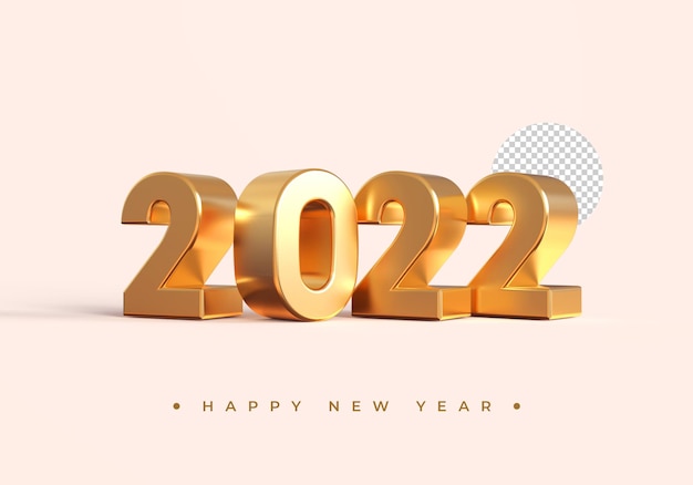 Gold 2021 new year 3d rendering isolated on transparent background