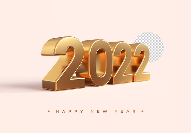 Gold 2021 new year 3d rendering isolated on transparent background