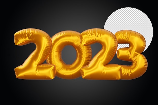 Gold 2023 happy new year two thousand twenty three 3d rendering