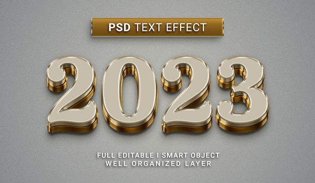 Gold 2023 psd text effect