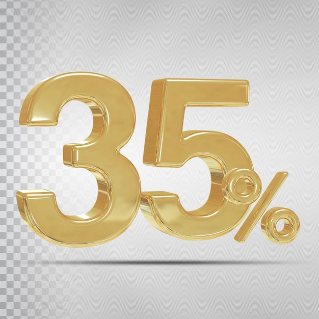 Gold 35 Percent luxury 3d render