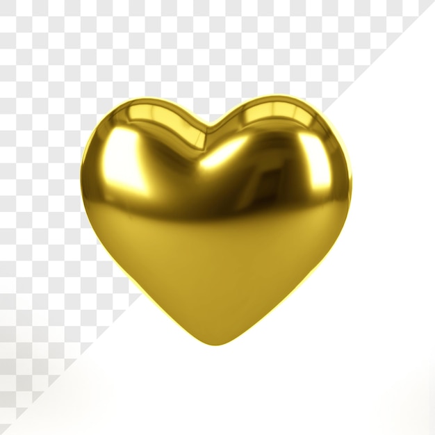 Gold 3d heart