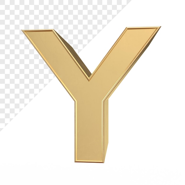 Gold 3d letter Y