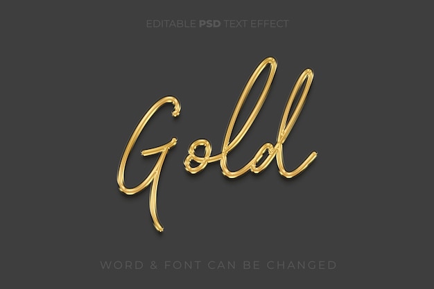 PSD gold 3d luxury text template