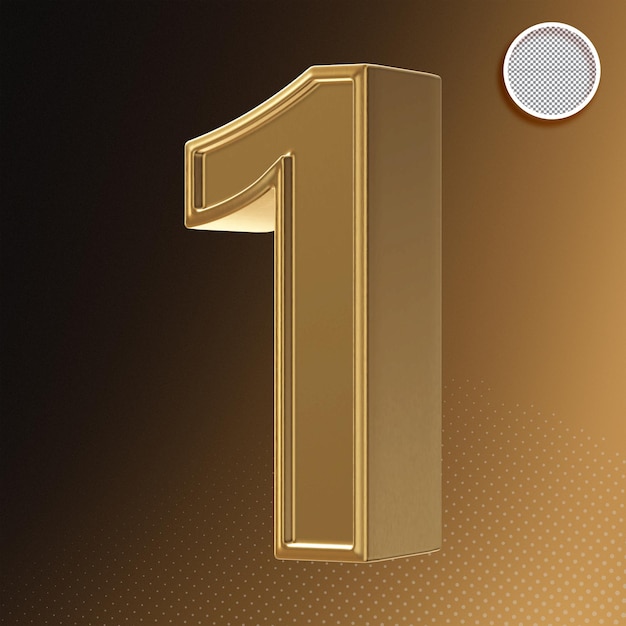 Gold 3D Number 1