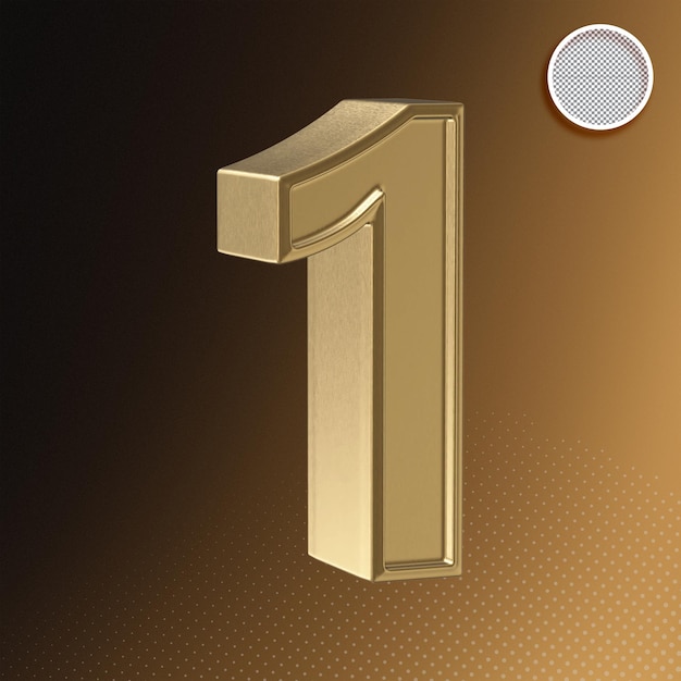 Gold 3D Number 1