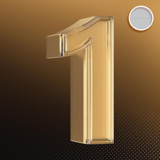 Gold 3D Number 1