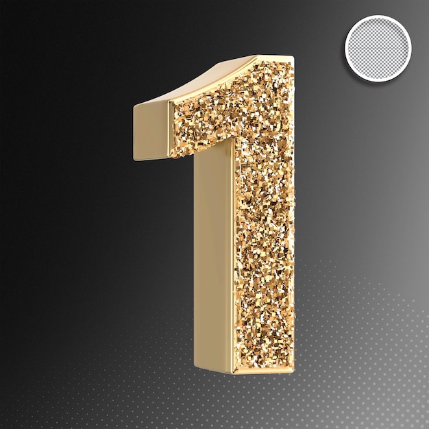 Gold 3D Number 1