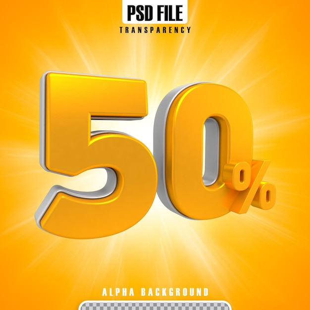 gold 3d percentages 50 percent